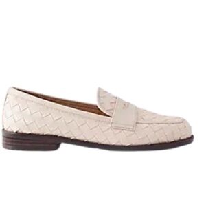 Ann Taylor Women's Cream Neutral Quite Luxury Chic Woven Leather Loafers 7.5